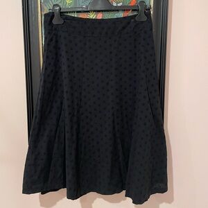 Gap black cotton eyelet knee length skirt size 4